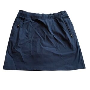 Eddie Bauer First Ascent Navy Blue Active Hiking Skort Womens 8 Zip Pockets
